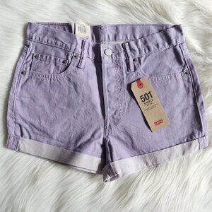 NEW Levi's 501 Purple Hipster Denim Shorts Size 28
